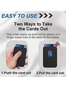 Universal Magnetic Phone Back Card Holder, Leather Card Sleeve For Daily Travel - Multicolor - View 7