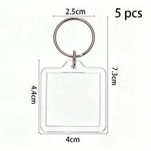 5/10/20pcs Blank Photo Insert Keychains, Transparent Acrylic Photo Frame Key Rings, DIY Photo Pendant Charms, Suitable For Bags, Backpacks, Gift Making - Multicolor - View 15
