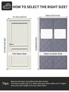 Magnetic Thermal Insulated Door Curtain With Visible Observation Window, Multi-Layer Insulation, Strong Magnetic Auto-Closing, No Drilling Required, Reduces Heat Loss, Suitable For Home, Basement, Commercial Store - Grey [with Viewing Window] - View 3