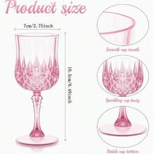 Vintage Pink Wine Glass, Suitable For Weddings, Receptions, Parties, Large Gatherings And Various Celebrations, Vintage Style Transparent Pink Cup - View 8