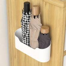 Rak Payung Gantung Dinding Tanpa Pengeboran dengan Baki Penampung Air, Gagang Panjang & Rak Penyimpanan Payung Lipat, Cocok untuk Kantor dan Pintu Masuk Rumah - MultiWarna - View 7