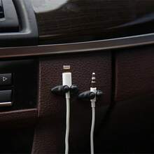 Pengatur Kabel Pengisian Daya Mobil, Klip Kabel Data Perekat Diri, Klip Penyimpanan Kabel Headphone, Klip Pengatur dan Penjepit Kabel - Hitam - View 6