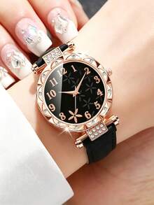 2pcs Women's Fashion Quartz Watch With A Round Design-An Ideal Gift For Christmas, Birthdays, Graduation, And The Back-To-School Season. - Multicolor - View 2