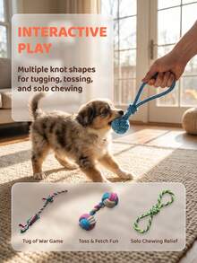 1/3/5pcs Multi-Color Dog Rope Toy Set, Mixed Color Knotted Chew Toys For Tug Games, Teeth Cleaning And Interactive Play, Suitable For Small, Medium And Large Dogs, Indoor And Outdoor Use, Relieve Boredom, Pet Birthday And Holiday Gift - Multicolor - View 5