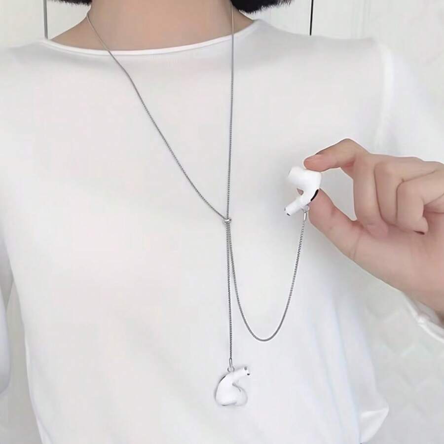 Anti-Loss Ear Clip Earphone Lanyard, Compatible With Huawei FreeClip 2, Shokz OpenDots-ONE, TOZO Open-EarRing, Adjustable Metal Snake Bone Chain Earphone Lanyard Holder, Universal Clip-On Earphone Anti-Drop Lanyard Accessory, Suitable For Sports And Running - View 1