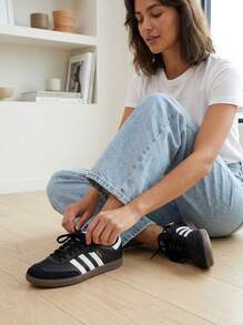 Adidas Samba Teen Sneakers Premium Modern Anti-Slip Training Travel Running IF1945 - Black and White - View 7
