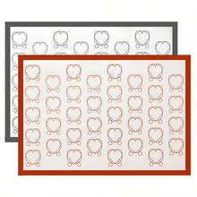 2pcs 42*29.5cm Silicone Baking Mats With Heart-Shaped Template, Reusable Non-Stick Heat-Resistant Oven Mats, Multi-Purpose Baking Sheets For Macarons, Cookies, Pastries And Pizza - View 16
