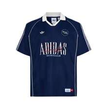 Adidas Originals CALI Men's Short Sleeve Fashion Versatile Retro Minimalist Crew Neck Striped T-Shirt Blue - Blue - View 3