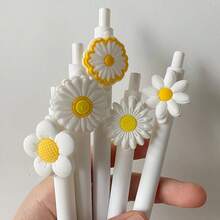 白色向日葵主題中性筆，適用於日記、辦公使用、婚禮禮物及新娘派對伴手禮 - B - 查看 3