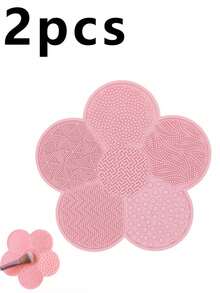 Silicone Makeup Brush Cleaning Pad, Flower Shaped, With Suction Cup, Portable Cleaning Tool, Suitable As Valentine's Day, Birthday, Party Gift - Multicolor - View 23