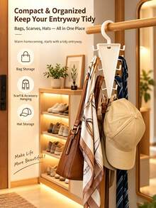 Gantungan Organizer Lemari Dua Sisi Berbentuk V yang Dapat Diputar 360°, Rak Gantung Organizer Lemari Segitiga, Kait Pakaian dan Topi Multifungsi. 12 Kait Rak Penyimpanan Lemari Hemat Ruang, Cocok untuk Topi, Syal, Dasi, Tas Tangan, Pakaian Dalam - MultiWarna - View 5
