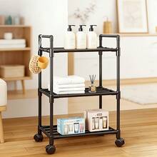 White Three-Tier Stainless Steel Storage Rack - White Three-layer - View 6