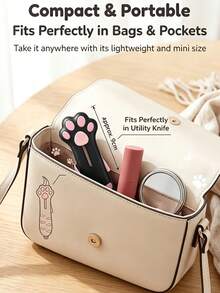 Multifunctional Pocket Knife And Bag, Cute Cat Paw Retractable Curved Blade Non-Slip Handle Mini Portable Box Opener With Lanyard Hole, Home Daily Express Package Craft Cutting Portable Tool, Suitable For Students, Office Workers, Cute Gift Lovers, Teacher Gift, Back To School Season. - Multicolor - View 6