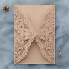 10pcs/Pack Hollow Flower Invitation Cards, Suitable For Wedding, Engagement, Birthday Party, Etc. Celebration Event, Greeting Cards Decoration - Multicolor - View 38