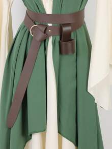 2pcs Medieval Vintage PU Leather Belt With Sword Belt, LARP Costume, Suitable For Medieval Renaissance Festival, Fantasy Theme Events And Halloween - A - View 2