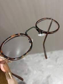 1 Pair Men's Vintage Round Metal Frame Fashion Clear Lens Glasses, Suitable For Daily Wear, Computer, Gaming, Everyday Use - Multicolor - View 10