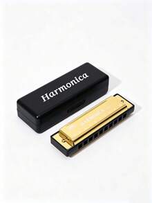 [SKETCHIA Harmonica] SKETCHIA 10-Hole Chromatic Harmonica C Key | Durable Plastic Polished Finish - Includes Protective Case, Ideal Gift For Beginners - Multicolor - View 8