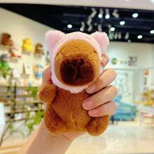 Capybara Plush Doll Cartoon Keychain Pendant, Soft Plush Doll Backpack Pendant, Car Bag Keychain Decoration Gift Keychain, Capybara, Capybara Plush, Capybara, Crochet Capybara, Capybara Bag - Multicolor - View 18