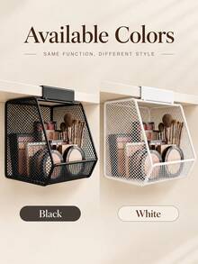 Standing Shelf Under-Counter Hanging Metal Mesh Storage Basket, Bathroom Sink Drill-Free Hanging Basket, Rust-Proof Drainage Design, Skincare And Hair Additions Organizer, Home Multifunctional Space-Saving Rack - Multicolor - View 9