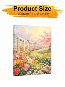 DIY Spring Rainbow Train And Flowers (Frameless Or Framed 8x12 / 16x20 Inches) Paint By Numbers Kit(Acrylic) Arts & Crafts For Adult Beginners, Home Wall Decor, And Holiday Gifts - Sets - View 10