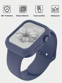 2合1運動矽膠錶帶與錶殼，相容 40mm、41mm、42mm、44mm、45mm、46mm 與 49mm 尺寸，柔軟舒適鉚接矽膠錶帶搭配防摔鏤空矽膠保護殼，適用於 Series Ultra/12/11/10/9/8/7/6/5/4/SE 機型，中性防水運動錶帶與錶殼套組 - 矽膠錶帶+錶殼-太空灰 - 查看 8