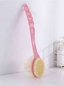 Long Handle Bath Brush, Suitable For Back Scrubbing And Shower Cleaning, 2-In-1 Bath Brush, Long Handle Soft Bristle Brush Head, Suitable For Back Cleaning And Body Cleaning, Long Handle Bath Brush (Do Not Use This Product Violently) - Multi-color - View 11