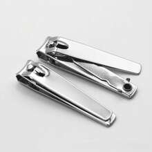 3pcs Silver Stainless Steel Straight Edge Nail Clippers, Unisex Manicure Tools - Silver - View 5