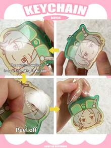 2D Acrylic Keychain, Creative Design, Key Decoration Pendant/Car Key Decoration - Acrylic - View 2