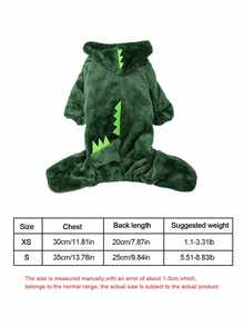 1pc Dinosaur Pattern Tank Top, Cute Dinosaur Design Spring/Autumn/Winter Warm Sweatshirt, Rabbit Pet Accessories, Rabbit Pet Supplies, Rabbit, Rabbit Pet Accessories, Rabbit Pet Supplies, Valentine's Day - Multicolor - View 2
