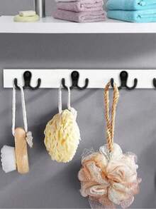 1/2/4/8pcs Black Double Claw Metal Hooks, With Double Hooks, Suitable For Bathroom And Bedroom Doors And Walls, Can Hang Coats, Scarves, Bags, Towels, Keys, Hats, Etc., Comes With 8 Screws. Double Hook Wall-Mounted Vintage Copper Small Hanging Board, Suitable For Entryway And Wardrobe, Double-Head Creative Hook Installation, Sturdy And Durable, Comes With Installation Screws. (One Size = Random Color 1pc) - Multicolor - View 2