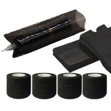 Tattoo Pen Sleeve Set, Includes 100 Pen Sleeves And 4 Elastic Bandage Handles, Suitable For Tattoo Accessories And Machine Sleeves - Multicolor - View 5