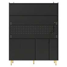 Flieks Highboard With Adjustable Shelves & LED Lights, Freestanding Storage Unit For Living Room Kitchen Dining, Tall Cabinet With Wine Rack, Dimensions 145x39x171cm - Black - View 11