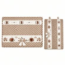 Copri-piano cottura, resistente, disponibile in vari colori, con motivo stampato, complemento d'arredo. - Cammello - Visualizzare 2