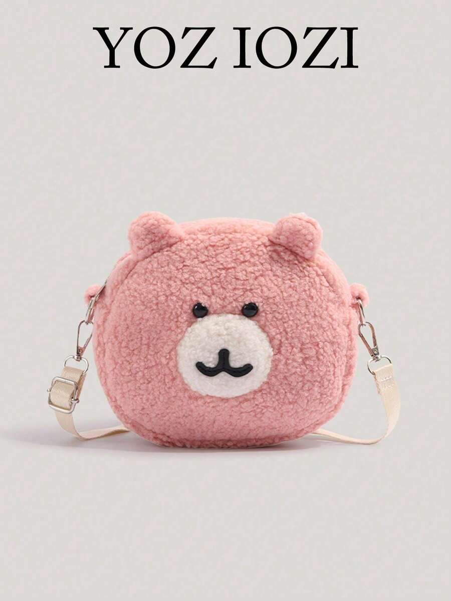 Cute Cartoon Autumn/Winter Plush Small Bag, Niche Design, Versatile & Personalized, Crossbody Bag For Women, Suitable For Outings, Commuting, Daily Wear And Shopping - Pink - View 1