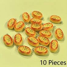 10pcs Cartoon Cheese Bread Resin Pendants - Bread Pendant - View 9