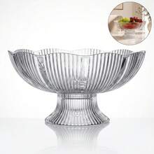 Fruteira de mesa em acrílico com suporte, peça central, suporte para frutas, decoração de cozinha - Transparente - Visão 3