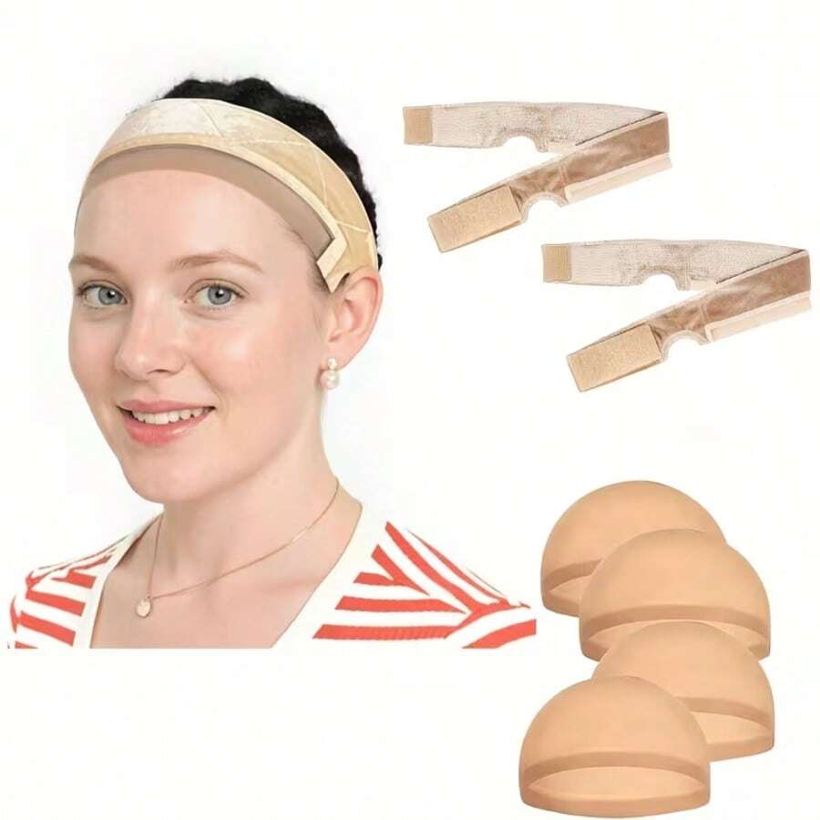 Non-Slip Headband Style Wig Fixing Strap, Adjustable Lace Wig Band With Strap And Hairnet, Suitable For Women - View 1