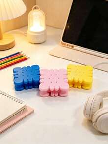Set Of 3: Minimalist, Creative Cookie-Shaped Cable Organizers-Cute Desktop Tidiers For Portable Cable Management; Suitable For Office Supplies, Desk Organization, And More. - View 2