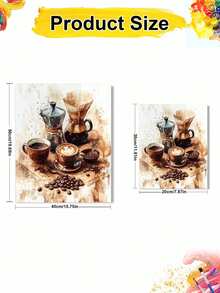 Adult Digital Oil Painting, Coffee Theme DIY Acrylic Oil Painting Kit, Canvas Material Includes Drawing Tools, Adult Digital Oil Painting Set, Home Decor Painting. - Sets - View 10