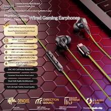 1 buah Earphone In-Ear Berkabel dengan Mikrofon 3.5mm/Type-C Stereo Latensi Rendah Headphone Gaming untuk Musik Panggilan PC Laptop Android iOS - View 8