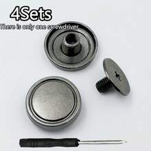 4/8Sets Men's Detachable Adjustable Metal Buttons, Beach Shoes Sandals Slippers Fixing Buckles, Rivet Buckles For Fixing Heel Straps - Multiple Styles - View 18