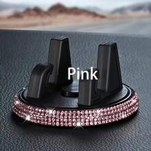 Upgraded Car Phone Holder With Diamond-Studded Center Console, 360° Rotatable Navigation Mount, Black Blue Red Silver Pink - A - View 7