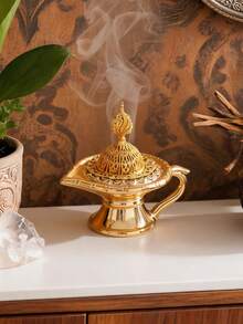 1pc Ceramic Magic Lamp Incense Burner With Cover, Luxurious Craft Design, Assorted Colors. Beautiful Aromatherapy Supply For Home, Office, Hotel & Wedding Decor, Exquisite Tabletop Ornament. - Incense Burner - View 14