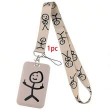 1pc Stick Figure Phone Charm & Card Holder, Suitable For Bus Card, Work ID, Student ID, Factory Badge And Access Card, Niche Fashion Accessory, Ideal Gift For Students And Professionals - Multicolor - View 10