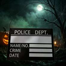1 buah Papan Tanda Penjara, Perlengkapan Pesta Kostum Bermain Peran, Perlengkapan Stan Foto Kostum Tahanan Halloween - Coklat - View 10