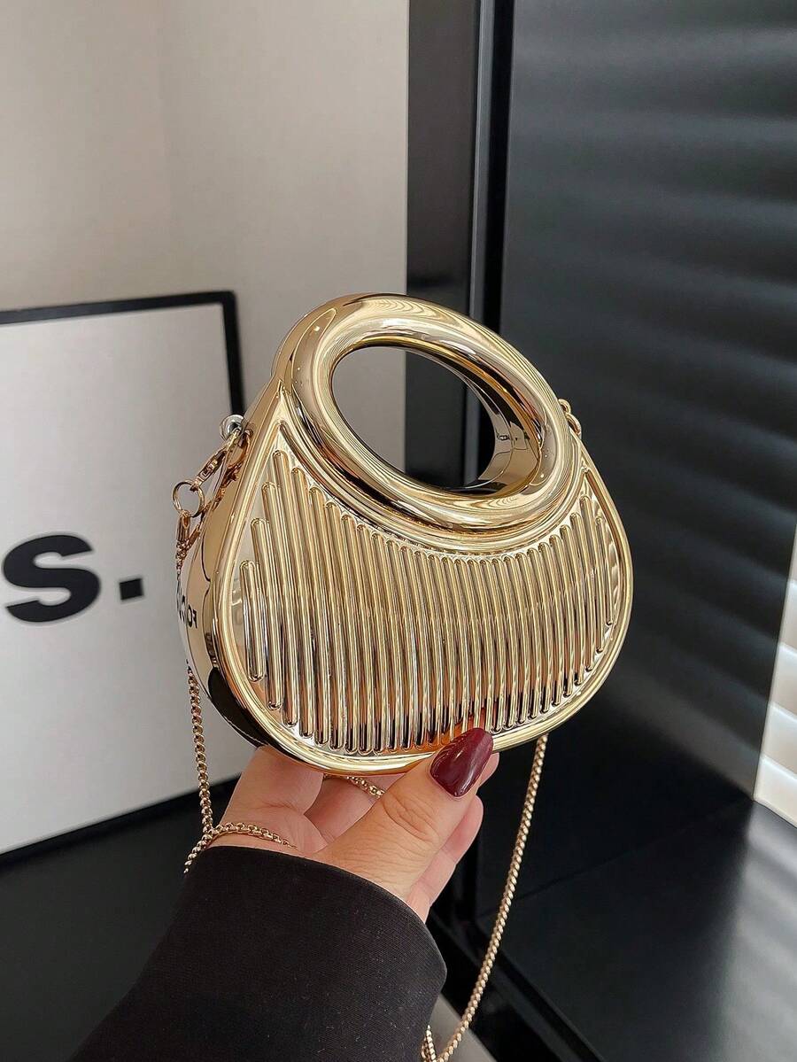New Acrylic Mini Bag Fashion Clutch Personalized Crescent Moon Evening Bag With Crossbody Chain