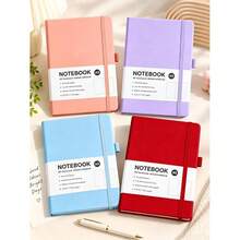 1 A5 Hardcover Dot Grid Notebook, 192 Pages Dotted Bullet Journal, Portable Notebook With Elastic Band And Pen Holder, For Writing, Planning, Journaling, School, Office, And Study - A5 - View 2