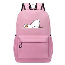 Balo in họa tiết vịt trắng 12*29*42cm, balo unisex, phù hợp cho trường học, chuyến đi ngắn, đi học hàng ngày của học sinh, ngăn dung tích lớn đựng được laptop và nhiều đồ dùng học tập, phù hợp cho mọi mùa - Balo - Xem 10