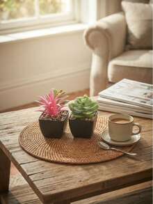 Artificial Plant Desktop Decorative Potted Plant. Portable And Requires No Maintenance. Suitable For Office Desktops, Home Entryways, Coffee Tables, And Wall/Cabinet Decorations. - Multicolor - View 11
