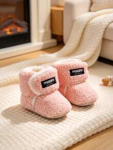 Baby Girl Socks Shoes Snow Boots Winter Anti-Slip Warm Boots Suitable For 0-18 Months Old - Pink - View 3